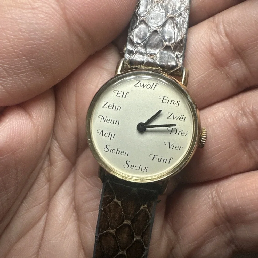 Working VTG Basis Swiss Ladies Watch German Numeral Dial Manual Wind 27mm Rare